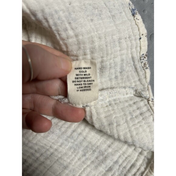 Love Notes Women's Striped Gauze Cropped Shirt 100% Cotton, Button-Up Medium - Picture 8 of 8